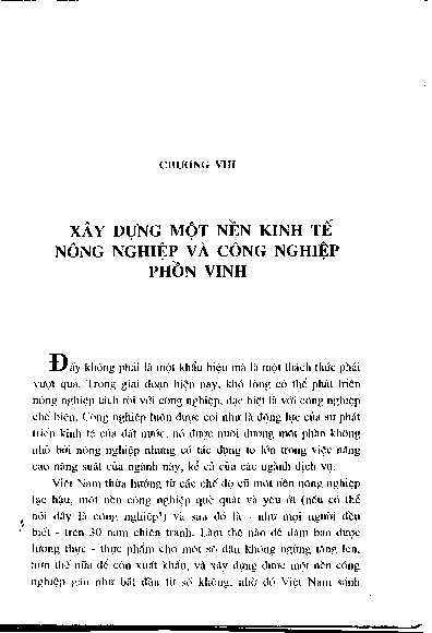 Chương VIII Xây dựng một nền kinh tế nông nghiệp và công nghiệp phồn vinh