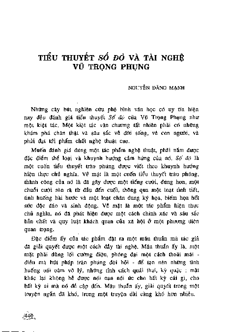 Tiểu thuyết Số đỏ và tài nghệ Vũ Trọng Phụng