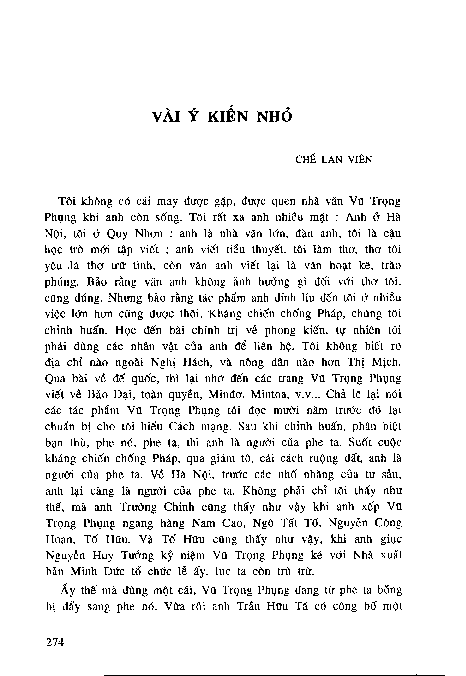 Vài ý kiến nhỏ