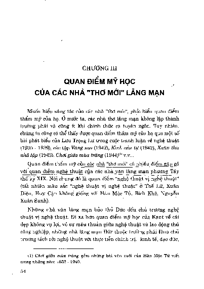 Chương III Quan điểm mỹ học của các nhàthơ mớilãng mạn