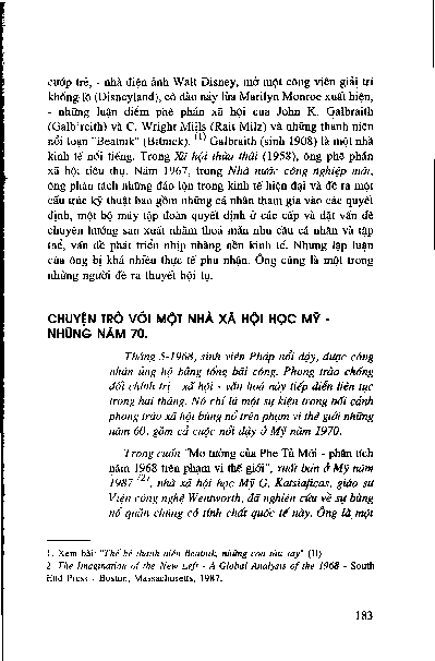 Chuyện trò với một nhà xã hội học Mỹ - những năm 70