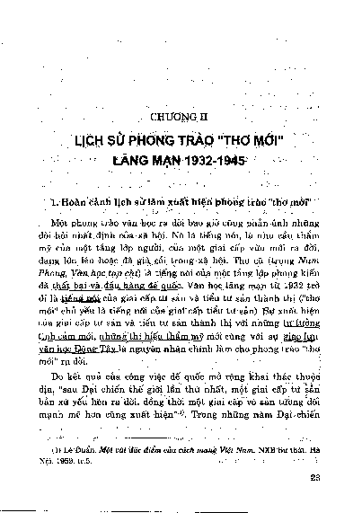 Chương II Lịch sử phong tràoThơ mớilãng mạn 1932 - 1945