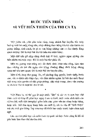 Bước tiến triển và vết biến thiên của thi ca ta