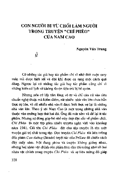 Con người bị từ chối làm người trong truyệnChí Phèocủa Nam Cao