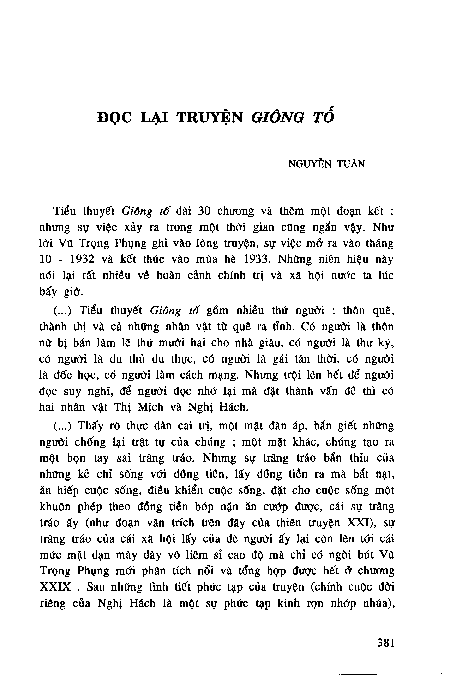 Đọc lại truyện Giông tố