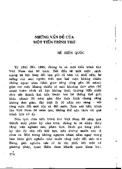 Những vấn đề của một tiến trình thơ