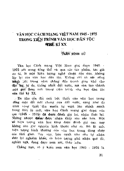 Văn học cách mạng Việt Nam 1945-1975 trong tiến trình văn học dân tộc thế kỉ XX