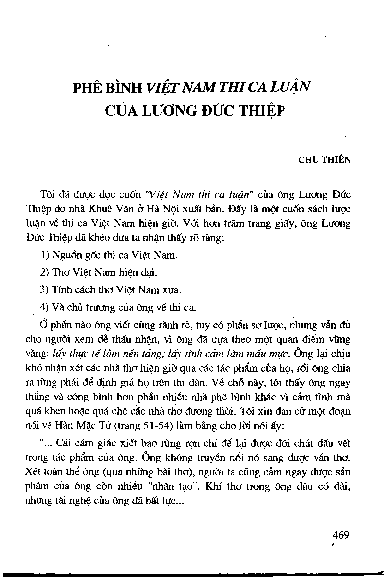 Phê bìnhViệt Nam thi ca luậ ncủa Lương Đức Thiệp