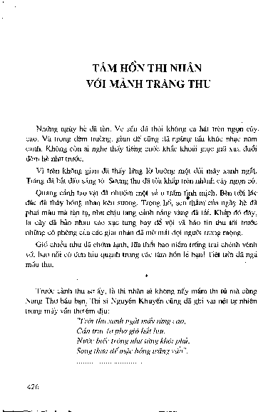 Tâm hồn thi nhân với mảnh trăng thu