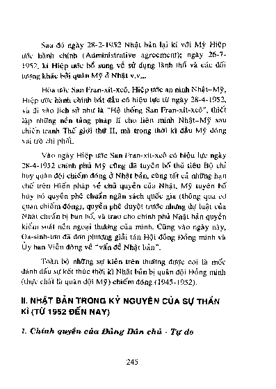 Nhậ t Bản trong kỷ nguyên của sự thần kỳ ( từ 1952 đến nay )