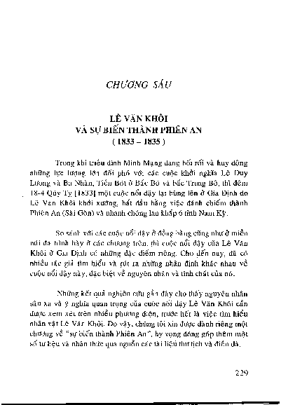 Chương sáu Lê Văn Khôi và sự biến thành Phiên An ( 1833 - 1835 )