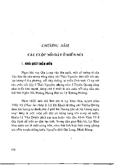 chương năm Các cuộc nổi dậ y ở miền núi