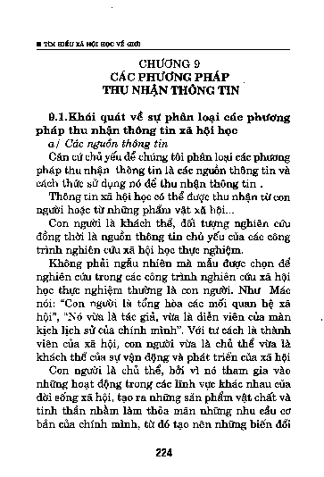 Chương 9 Các phương pháp thu nhậ n thông tin
