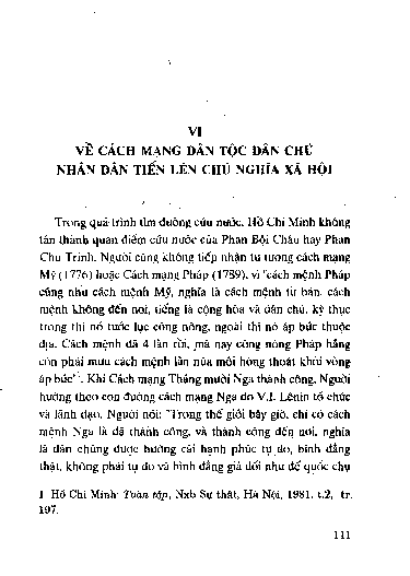 Về cách mạng dân tộc dân chủ nhân dân tiến lên CNXH