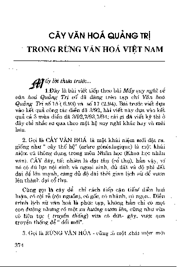 Cây văn hoá Quảng Trị trong rừng văn hoá Việt Nam
