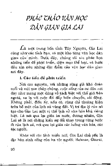 Phác thảo văn học dân gian Gia Lai