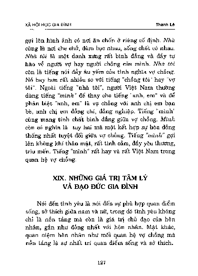 Những giá trị tâm lý và đạo đức gia đình