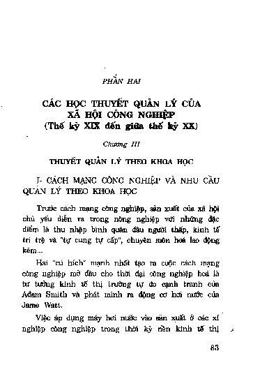 Thuyết quản lý theo khoa học.. Chương III
