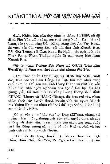 Khánh Hoà một cái nhìn địa - văn hoá