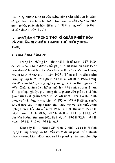 Nhậ t Bản trong thời kỳ quân phiệt hóa và chuẩn bị chiến tranh thế giới ( 1929 - 1939 )