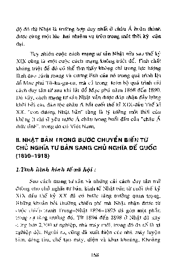 Nhậ t Bản trong bước chuyển biến từ Chủ nghĩa tư bản sang Chủ nghĩa đế quốc ( 1890 - 1918 )
