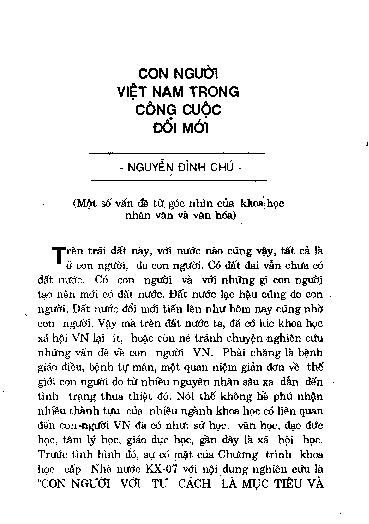 Con người Việt Nam trong công cuộc đổi mới