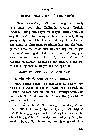 Trường phái quan hệ con người.. Chương V