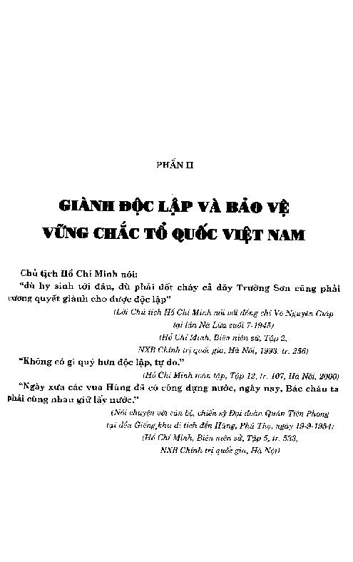 Giành độc lập và bảo vệ vững chắc tổ quốc Việt Nam Tư tưởng quân sự của chủ tịch Hồ Chí Minh