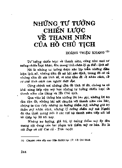 Những tư tưởng chiến lược về thanh niên của Hồ Chủ Tịch