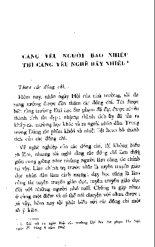 Càng yêu người bao nhiêu thì càng yêu nghề bấy nhiêu