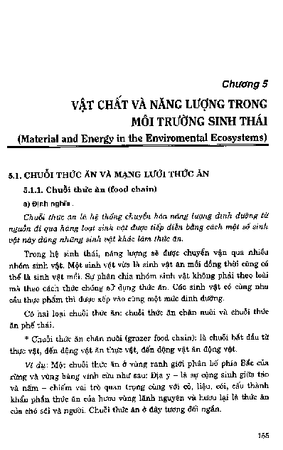 Chương 5 Vật chất và năng lượng trong môi trường sinh thái