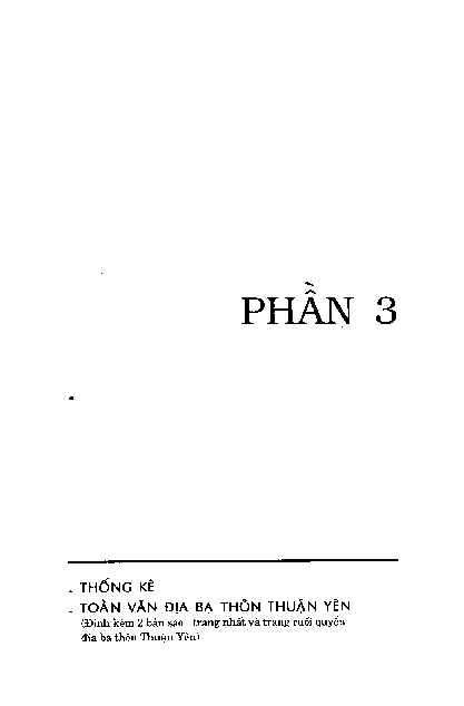 Phần 3 Thống kê, toàn văn địa bạ thôn Thuận Yên
