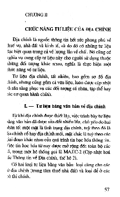 Chức năng tư liệu của địa chính Chương II