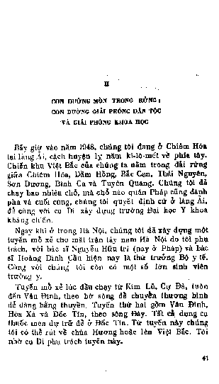Chương II Con đường mòn trong rừng, con đường giải phóng dân tộc và giải phóng khoa học