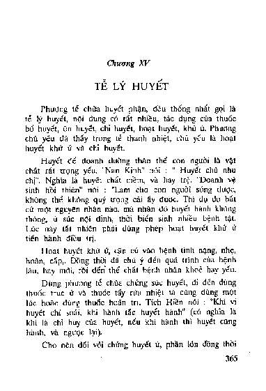 Chương XV Tễ lý huyết