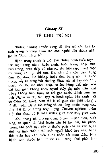 Chương XX Tễ khu trùng