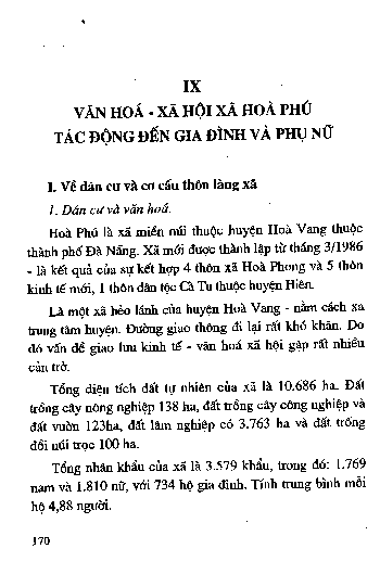 Chương IX Văn hóa - xã hội xã Hòa Phú tác động đến gia đình và phụ nữ
