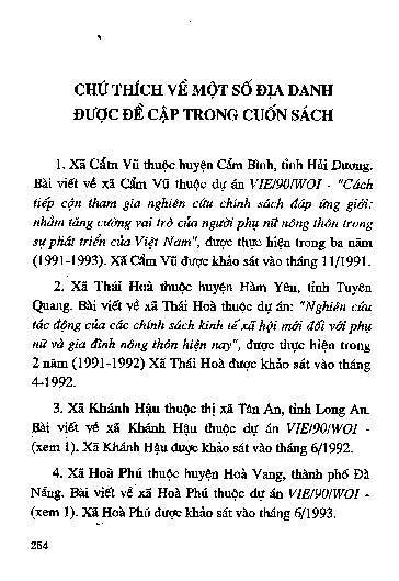 Chú thích về một số địa danh được đề cập trong cuốn sách