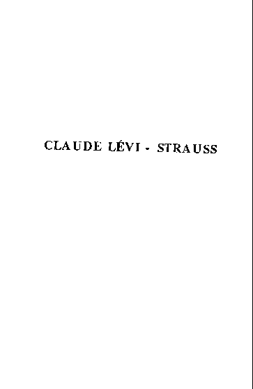 Claude Lévi - Strauss