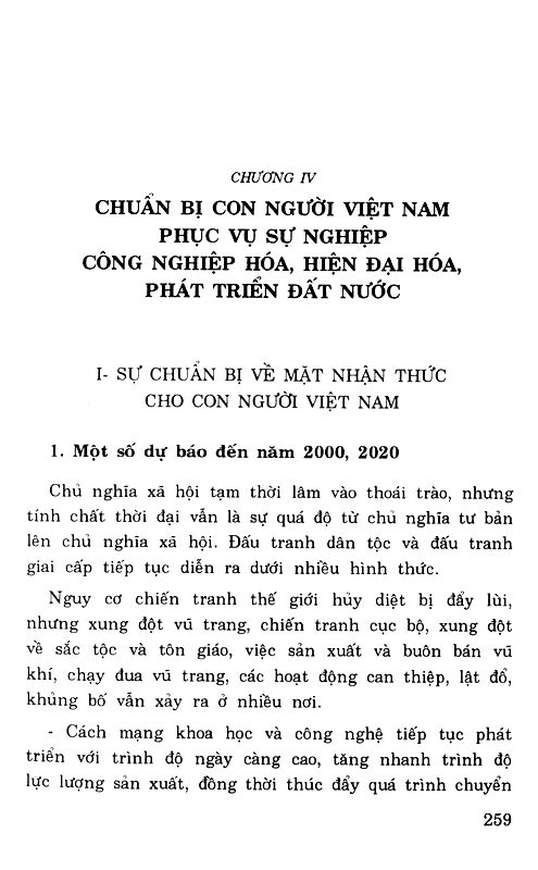 Chuẩn bị con người Việt Nam phục vụ sự nghiệp công nghiệp hóa, hiện đại hóa, phát triển đất nước