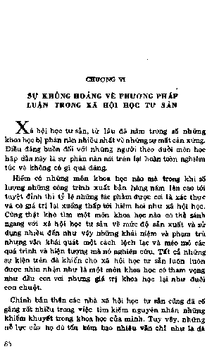 Chương VI Sự khủng hoảng về phương pháp luận trong xã hội học tư sản