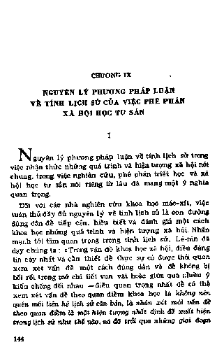 Chương IX Nguyên lý phương pháp luận về tính lịch sử của việc phê phán xã hội học tư sản