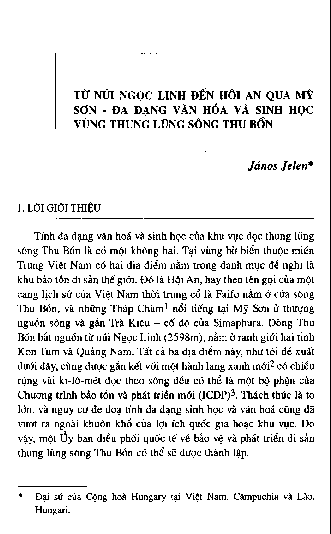 Từ nùi Ngọc Linh đến Hội An qua Mỹ Sơn - Đa dạng văn hóa và sinh học vùng thung lũng sông Thu Bồn