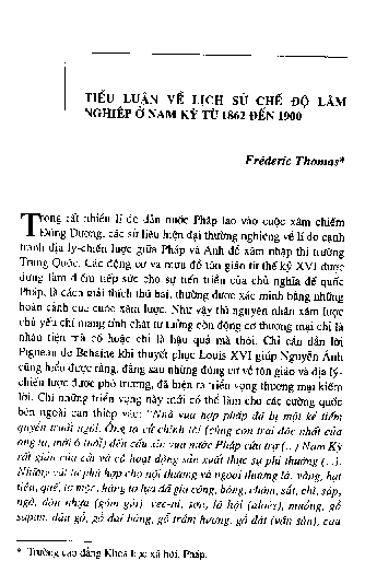Tiểu luận về lịch sử chế độ lâm nghiệp ở Nam Kỳ từ 1862 - 1900