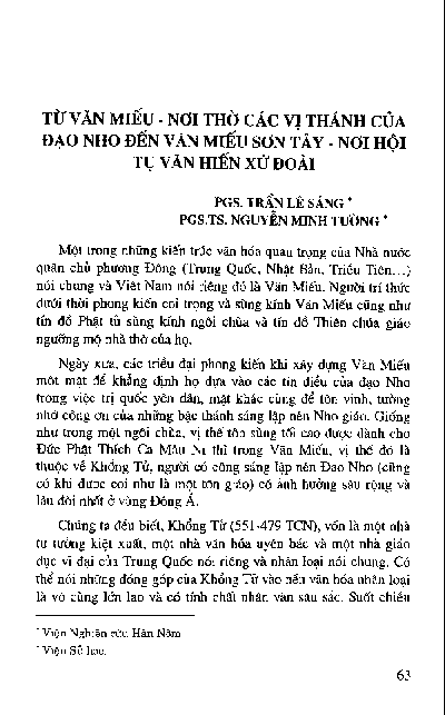 Từ Văn Miếu - Nơi thờ các vị thánh của đạo Nho đến văn Miếu Sơn Tây - Nơi hội tụ Văn hiến xứ Đoài