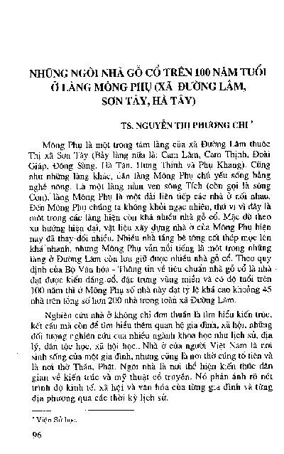 Những ngôi nhà gỗ cổ trên 100 năm tuổi ở làng Mông Phụ (Xã Đường Lâm, Sơn Tây, Hà Tây)