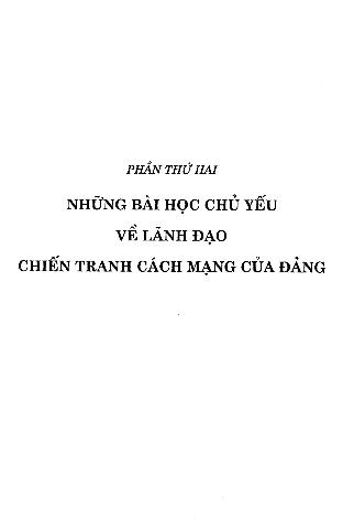Những bài học chủ yếu về lãnh đạo chiến tranh cách mạng của Đảng