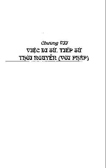 Việc đi sứ, tiếp sứ thời Nguyễn ( với Pháp ) Chương VII