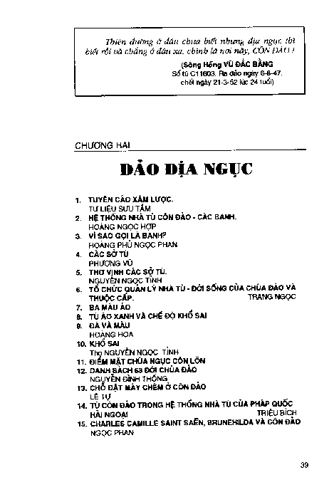 Đảo địa ngục Phần I Chương II