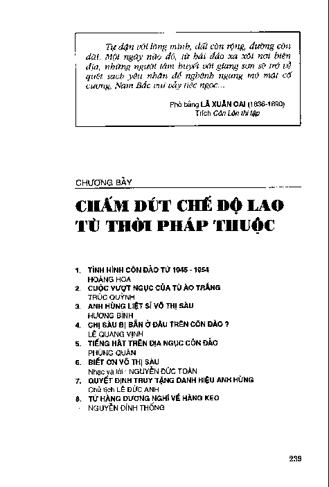 Chấm dứt chế độ lao tù thời Pháp thuộc Phần I Chương VII